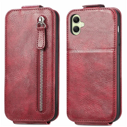 For Samsung Galaxy A05 4G Cover Vertical Flip Stand Mobile Phone Case with Zipper Wallet