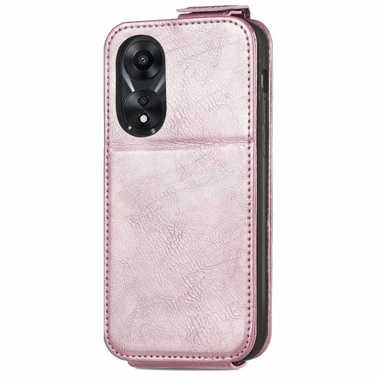 For Oppo A58 4G Case PU Leather Zipper Wallet Solid Color Design Phone Protector