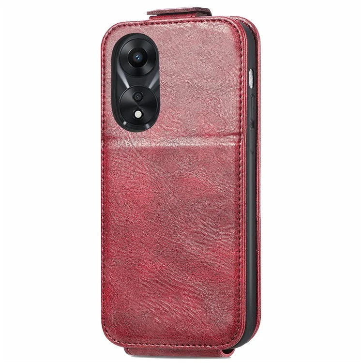 For Oppo A58 4G Case PU Leather Zipper Wallet Solid Color Design Phone Protector