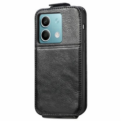 For Xiaomi Redmi Note 13 5G Case Vertical Flip Stand Phone Shell with Zipper Wallet
