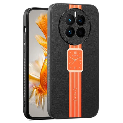 KADEM For Realme 12+ 5G Case Leather Coated TPU+Acrylic Hybrid Electroplating Cover