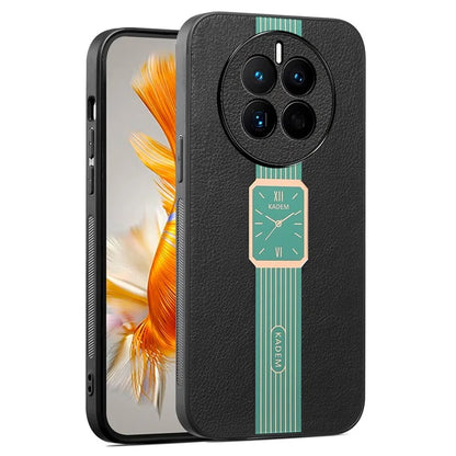KADEM For Realme 12+ 5G Case Leather Coated TPU+Acrylic Hybrid Electroplating Cover