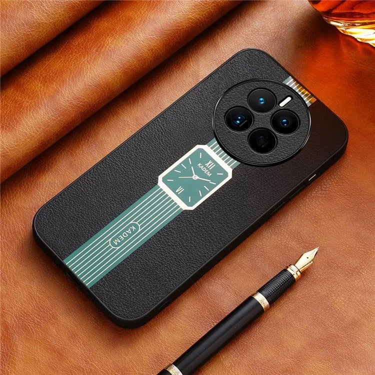KADEM For Realme 12+ 5G Case Leather Coated TPU+Acrylic Hybrid Electroplating Cover