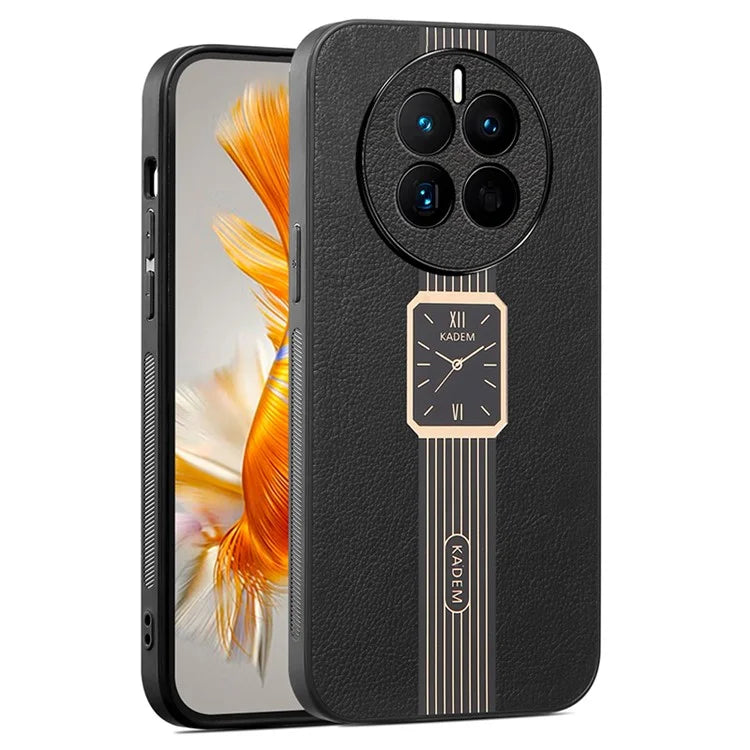 KADEM For Realme 12+ 5G Case Leather Coated TPU+Acrylic Hybrid Electroplating Cover