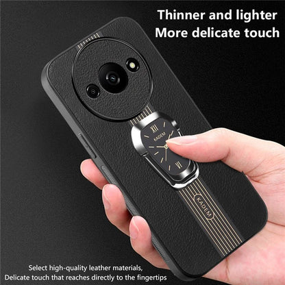 KADEM For Xiaomi Redmi A3 Case Kickstand Leather Coated TPU+Acrylic Phone Back Protector