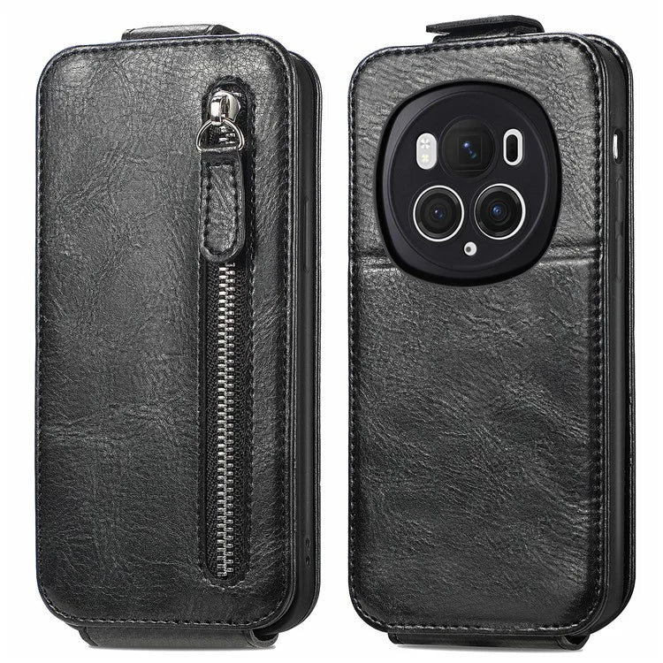 For Honor Magic6 Pro 5G Vertical Flip Case Full Protection PU Leather Phone Cover