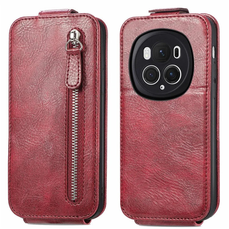 For Honor Magic6 Pro 5G Vertical Flip Case Full Protection PU Leather Phone Cover