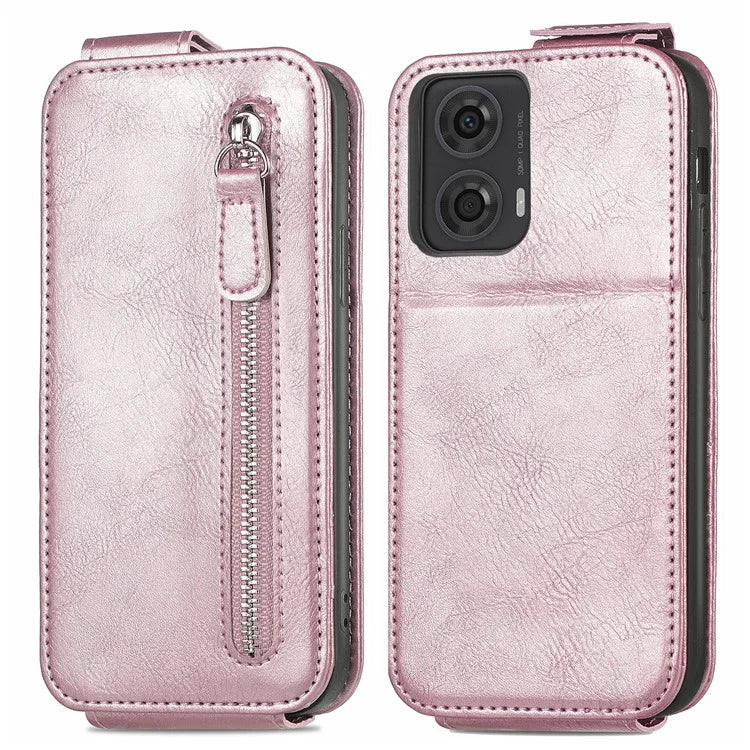 For Motorola Moto G24 4G / G04 4G Case with Card Holder PU Leather Phone Cover Vertical Flip