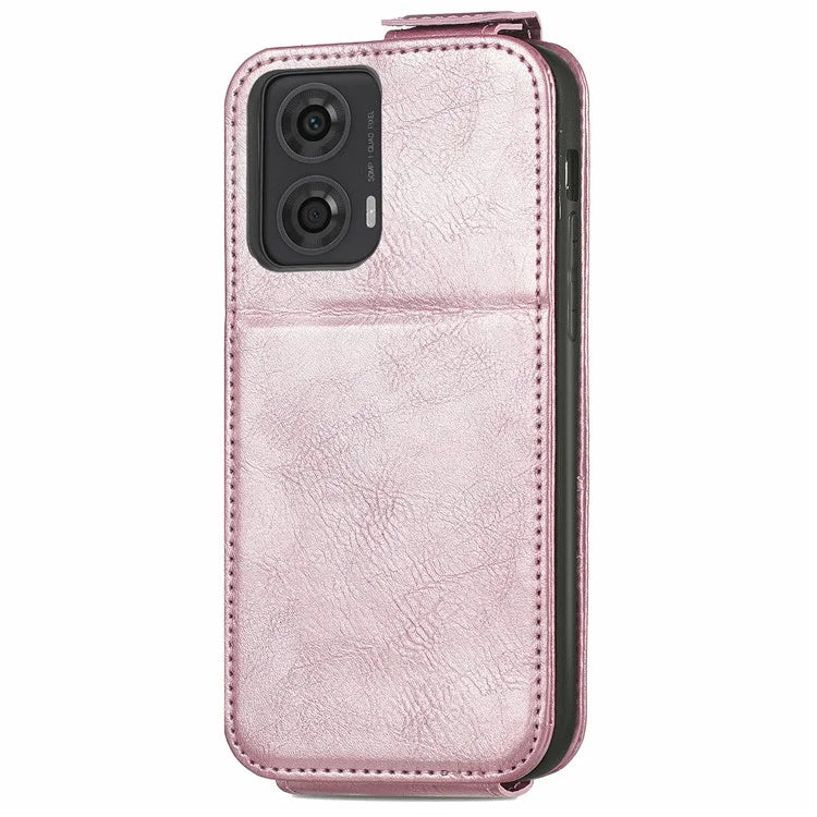 For Motorola Moto G24 4G / G04 4G Case with Card Holder PU Leather Phone Cover Vertical Flip