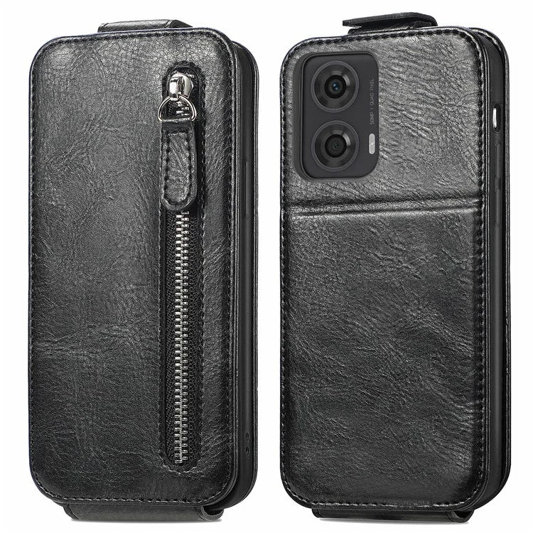 For Motorola Moto G24 4G / G04 4G Case with Card Holder PU Leather Phone Cover Vertical Flip
