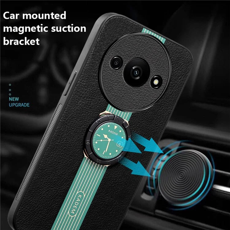 KADEM For Xiaomi Redmi A3 Case PU Leather Fall Protection Phone Back Cover Built-in Kickstand