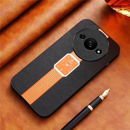 KADEM For Xiaomi Redmi A3 Back Case Leather Coated TPU+Acrylic Non-Slip Phone Cover