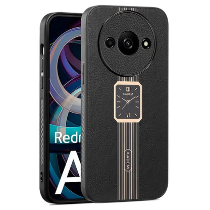 KADEM For Xiaomi Redmi A3 Back Case Leather Coated TPU+Acrylic Non-Slip Phone Cover