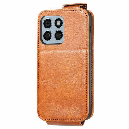 For Honor X8b 4G Case PU Leather Up and Down Open Zipper Wallet Phone Cover