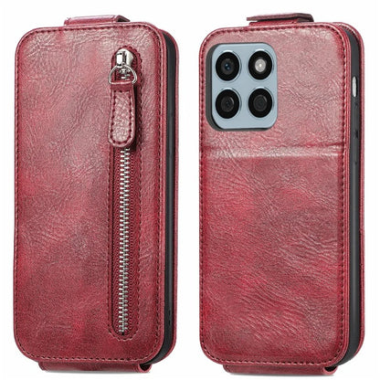 For Honor X8b 4G Case PU Leather Up and Down Open Zipper Wallet Phone Cover