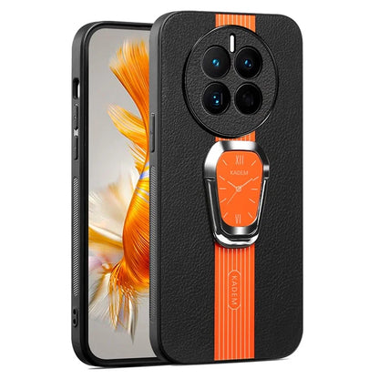 KADEM For Realme 12+ 5G Case Leather Coated TPU+Acrylic Protective Cover with Kickstand