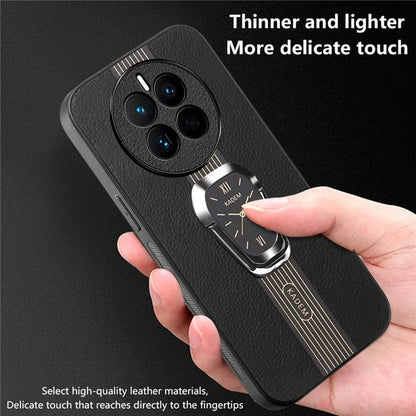 KADEM For Realme 12+ 5G Case Leather Coated TPU+Acrylic Protective Cover with Kickstand