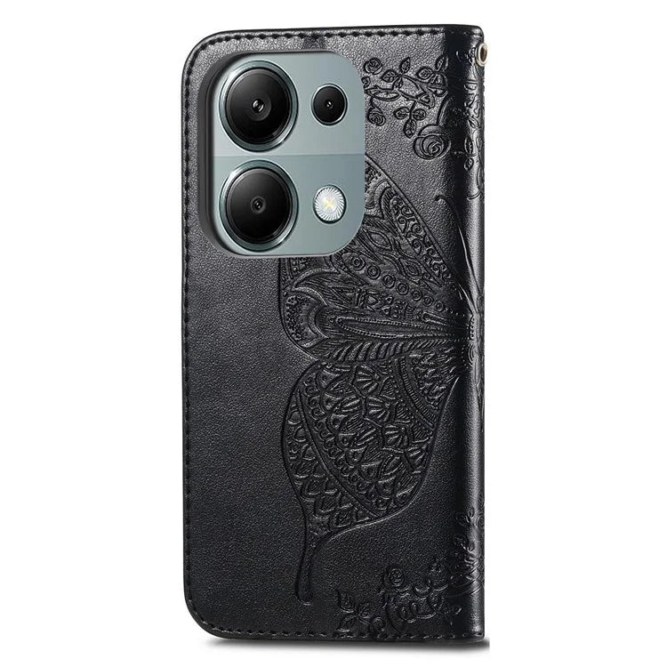 For Xiaomi Redmi Note 13 Pro 4G / Poco M6 Pro 4G Phone Case Butterfly Imprinted Cover with Card Holder