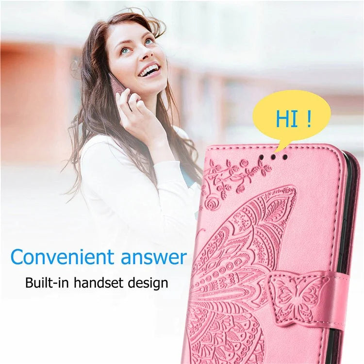 For Xiaomi Redmi Note 13 Pro 4G / Poco M6 Pro 4G Phone Case Butterfly Imprinted Cover with Card Holder