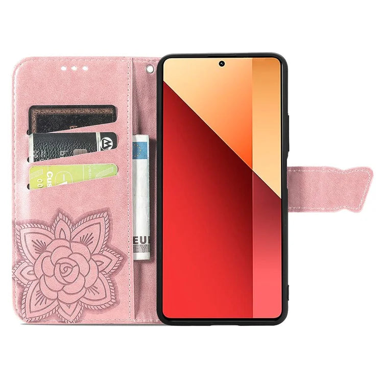 For Xiaomi Redmi Note 13 Pro 4G / Poco M6 Pro 4G Phone Case Butterfly Imprinted Cover with Card Holder