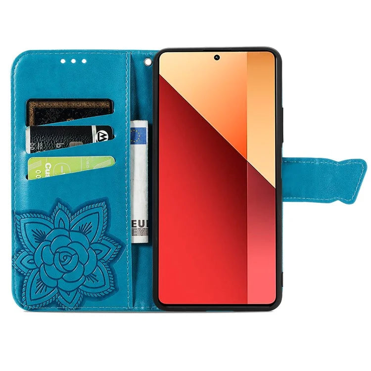 For Xiaomi Redmi Note 13 Pro 4G / Poco M6 Pro 4G Phone Case Butterfly Imprinted Cover with Card Holder
