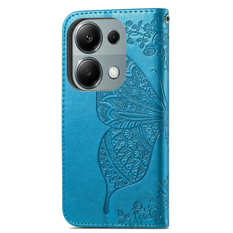 For Xiaomi Redmi Note 13 Pro 4G / Poco M6 Pro 4G Phone Case Butterfly Imprinted Cover with Card Holder