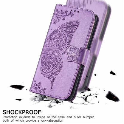 For Xiaomi Redmi Note 13 Pro 4G / Poco M6 Pro 4G Phone Case Butterfly Imprinted Cover with Card Holder