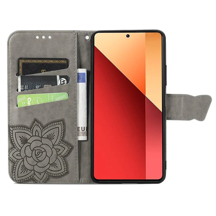 For Xiaomi Redmi Note 13 Pro 4G / Poco M6 Pro 4G Phone Case Butterfly Imprinted Cover with Card Holder