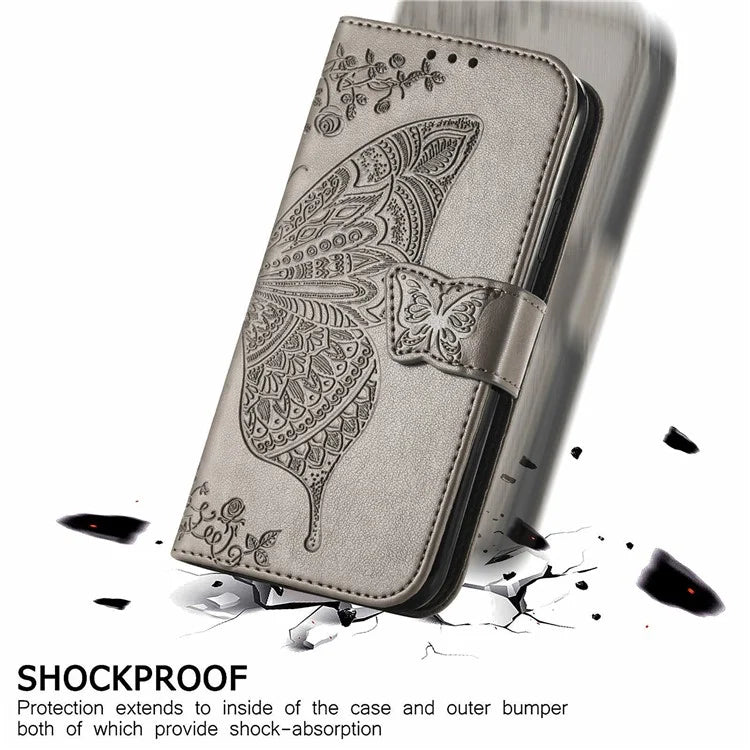 For Xiaomi Redmi Note 13 Pro 4G / Poco M6 Pro 4G Phone Case Butterfly Imprinted Cover with Card Holder