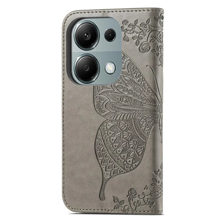 For Xiaomi Redmi Note 13 Pro 4G / Poco M6 Pro 4G Phone Case Butterfly Imprinted Cover with Card Holder
