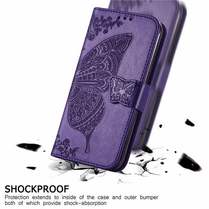 For Xiaomi Redmi Note 13 Pro 4G / Poco M6 Pro 4G Phone Case Butterfly Imprinted Cover with Card Holder