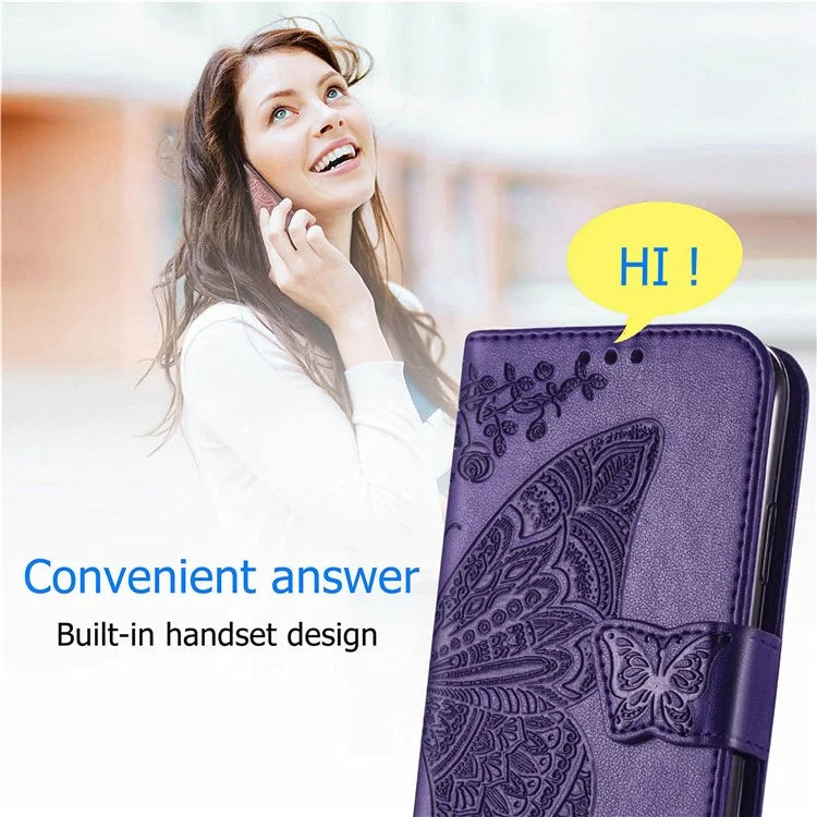 For Xiaomi Redmi Note 13 Pro 4G / Poco M6 Pro 4G Phone Case Butterfly Imprinted Cover with Card Holder