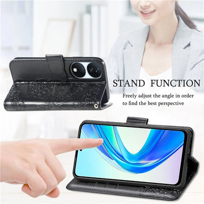 For Honor X7b 4G Shockproof Case Butterfly Pattern Wallet Style Phone Guard Cover
