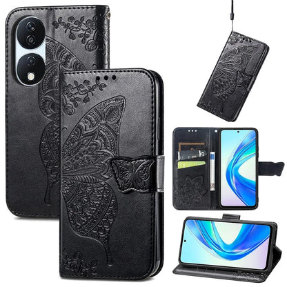 For Honor X7b 4G Shockproof Case Butterfly Pattern Wallet Style Phone Guard Cover