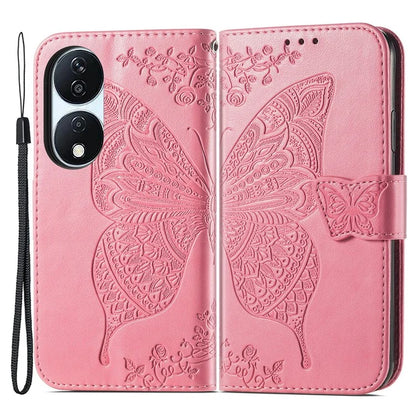 For Honor X7b 4G Shockproof Case Butterfly Pattern Wallet Style Phone Guard Cover