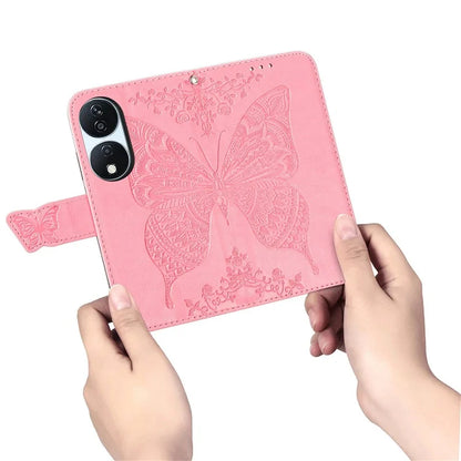 For Honor X7b 4G Shockproof Case Butterfly Pattern Wallet Style Phone Guard Cover
