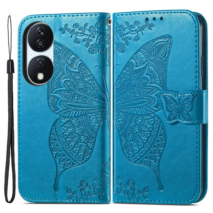 For Honor X7b 4G Shockproof Case Butterfly Pattern Wallet Style Phone Guard Cover