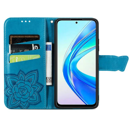 For Honor X7b 4G Shockproof Case Butterfly Pattern Wallet Style Phone Guard Cover