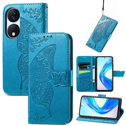For Honor X7b 4G Shockproof Case Butterfly Pattern Wallet Style Phone Guard Cover