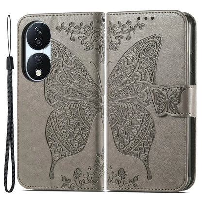 For Honor X7b 4G Shockproof Case Butterfly Pattern Wallet Style Phone Guard Cover