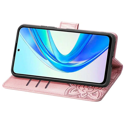 For Honor X7b 4G Shockproof Case Butterfly Pattern Wallet Style Phone Guard Cover