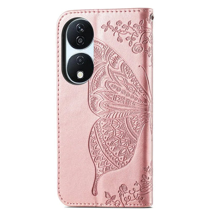 For Honor X7b 4G Shockproof Case Butterfly Pattern Wallet Style Phone Guard Cover