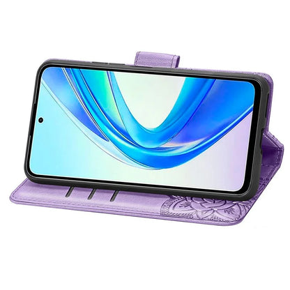 For Honor X7b 4G Shockproof Case Butterfly Pattern Wallet Style Phone Guard Cover