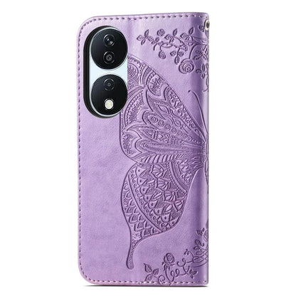 For Honor X7b 4G Shockproof Case Butterfly Pattern Wallet Style Phone Guard Cover