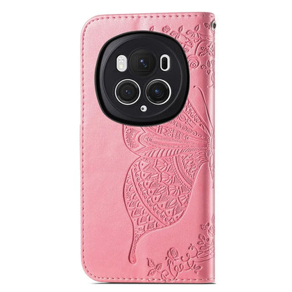For Honor Magic6 Pro 5G Wallet Case Imprinted Butterfly Pattern Phone Protective Shell