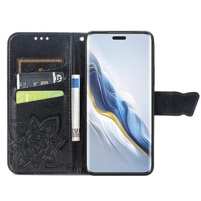 For Honor Magic6 Pro 5G Wallet Case Imprinted Butterfly Pattern Phone Protective Shell