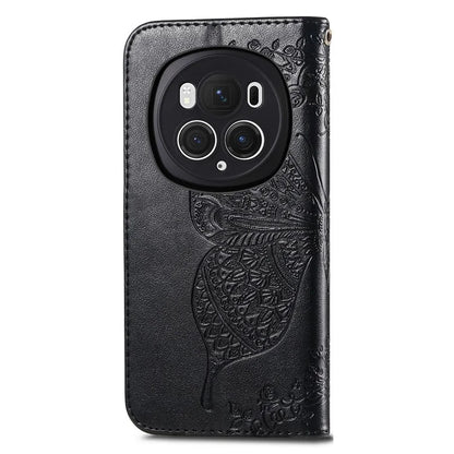 For Honor Magic6 Pro 5G Wallet Case Imprinted Butterfly Pattern Phone Protective Shell