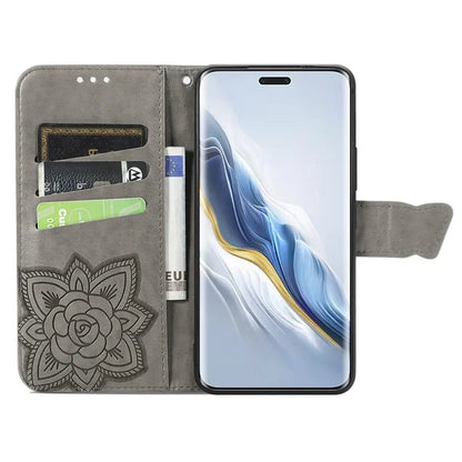 For Honor Magic6 Pro 5G Wallet Case Imprinted Butterfly Pattern Phone Protective Shell