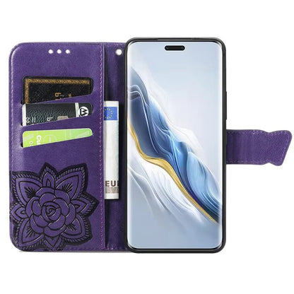For Honor Magic6 Pro 5G Wallet Case Imprinted Butterfly Pattern Phone Protective Shell