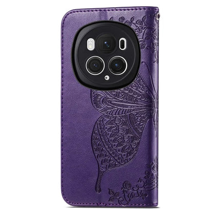 For Honor Magic6 Pro 5G Wallet Case Imprinted Butterfly Pattern Phone Protective Shell